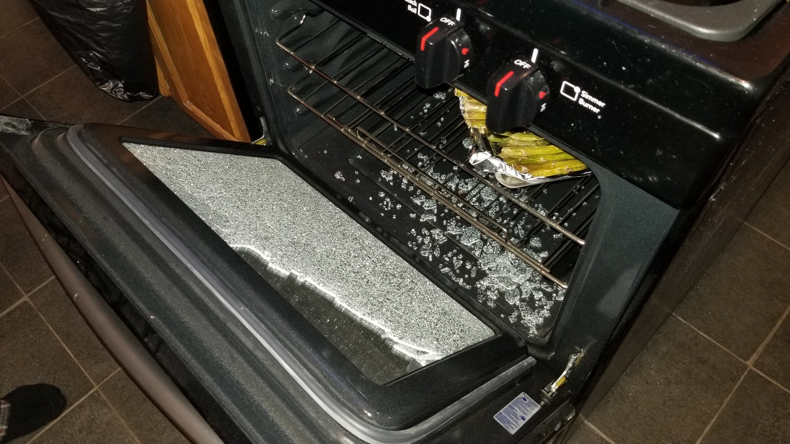 shattered oven